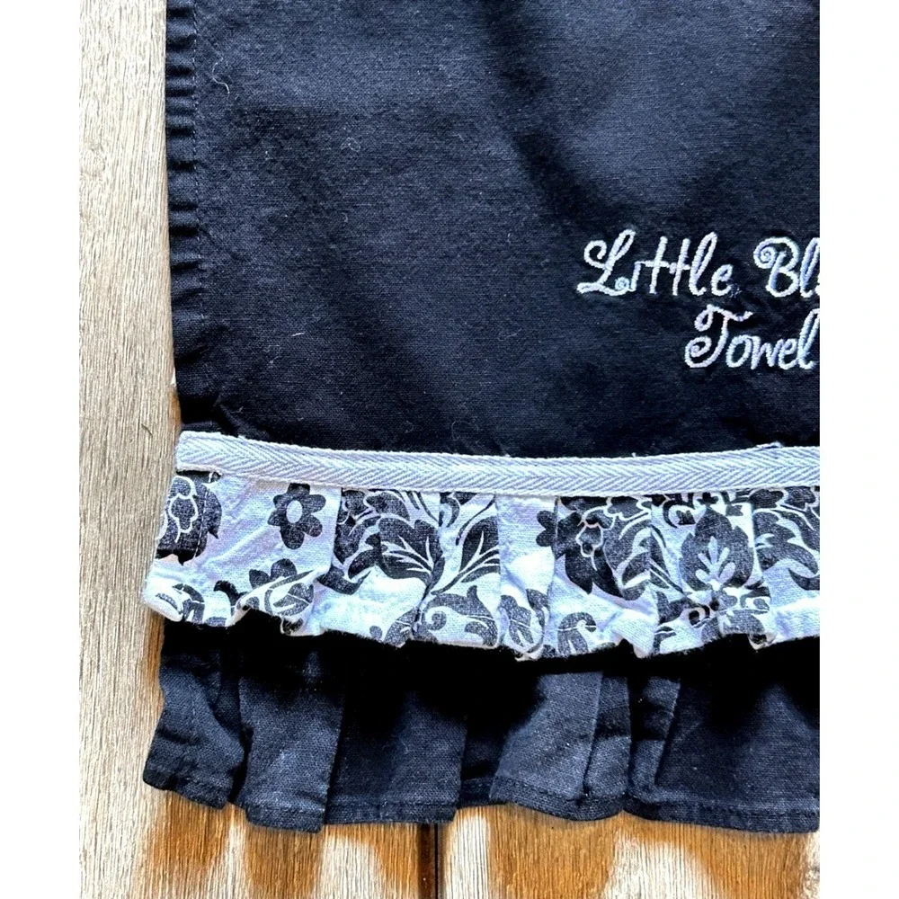 Pier 1 The Little Black and White Floral Tea Towel Kitchen Dish Cotton New